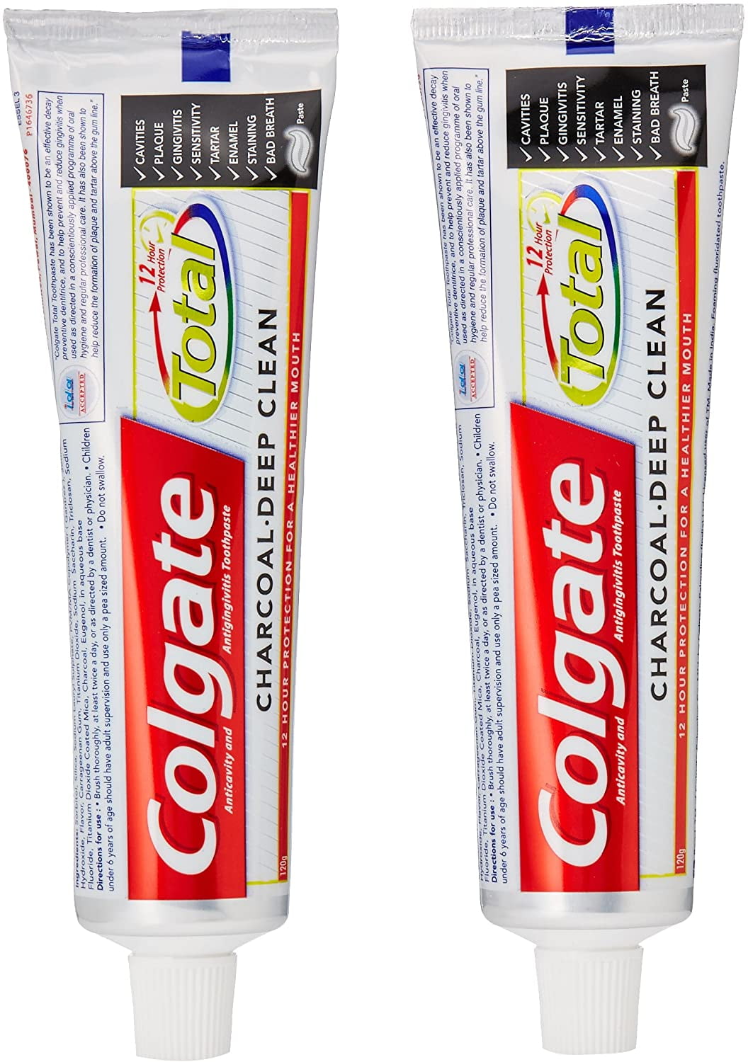 2 X Colgate Total Charcoal Toothpaste - 120 g x 2