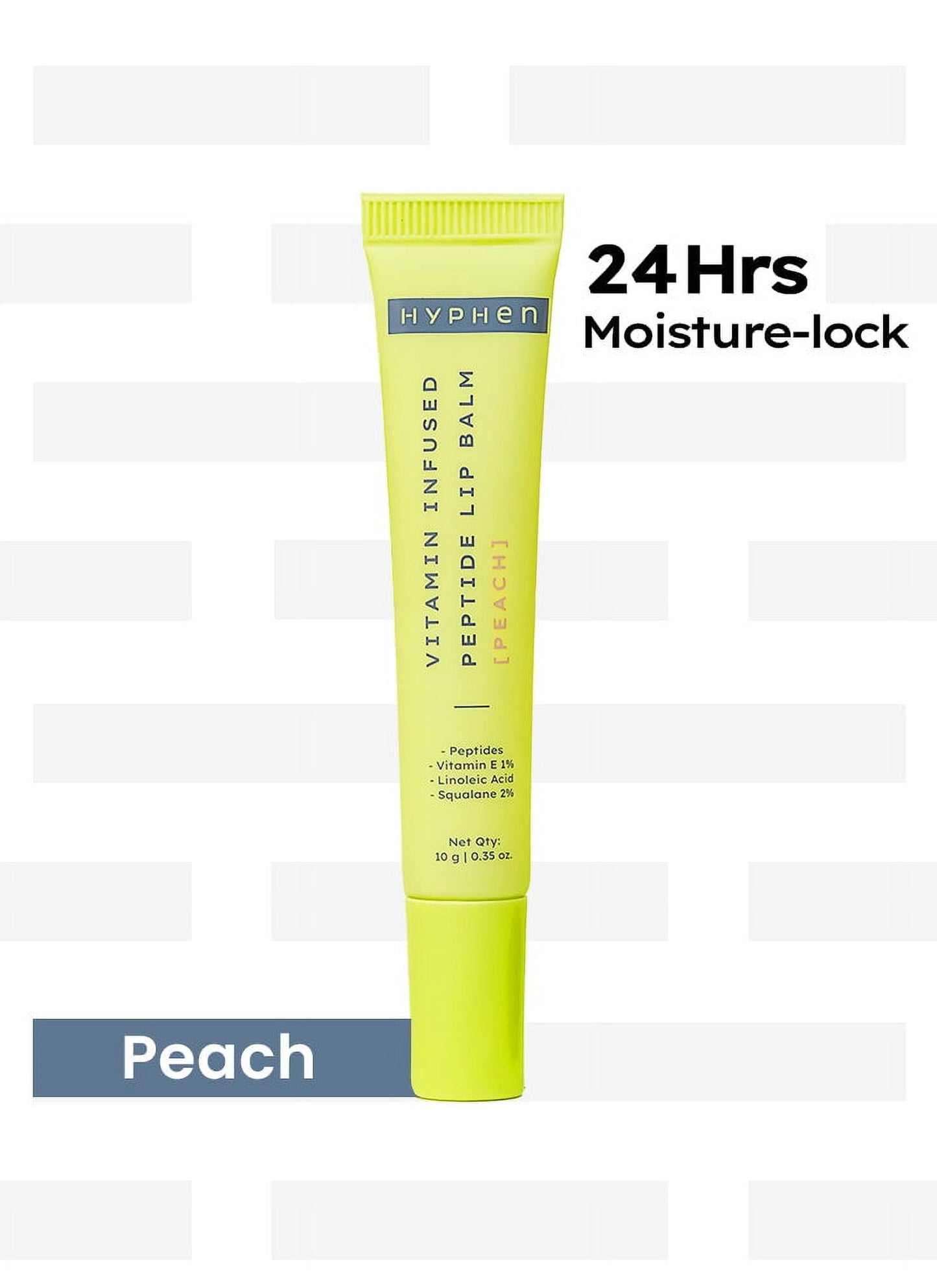 Hyphen Vitamin Infused Peptide LipBalm - Peach for Dry & Chapped Lips | 10 gm