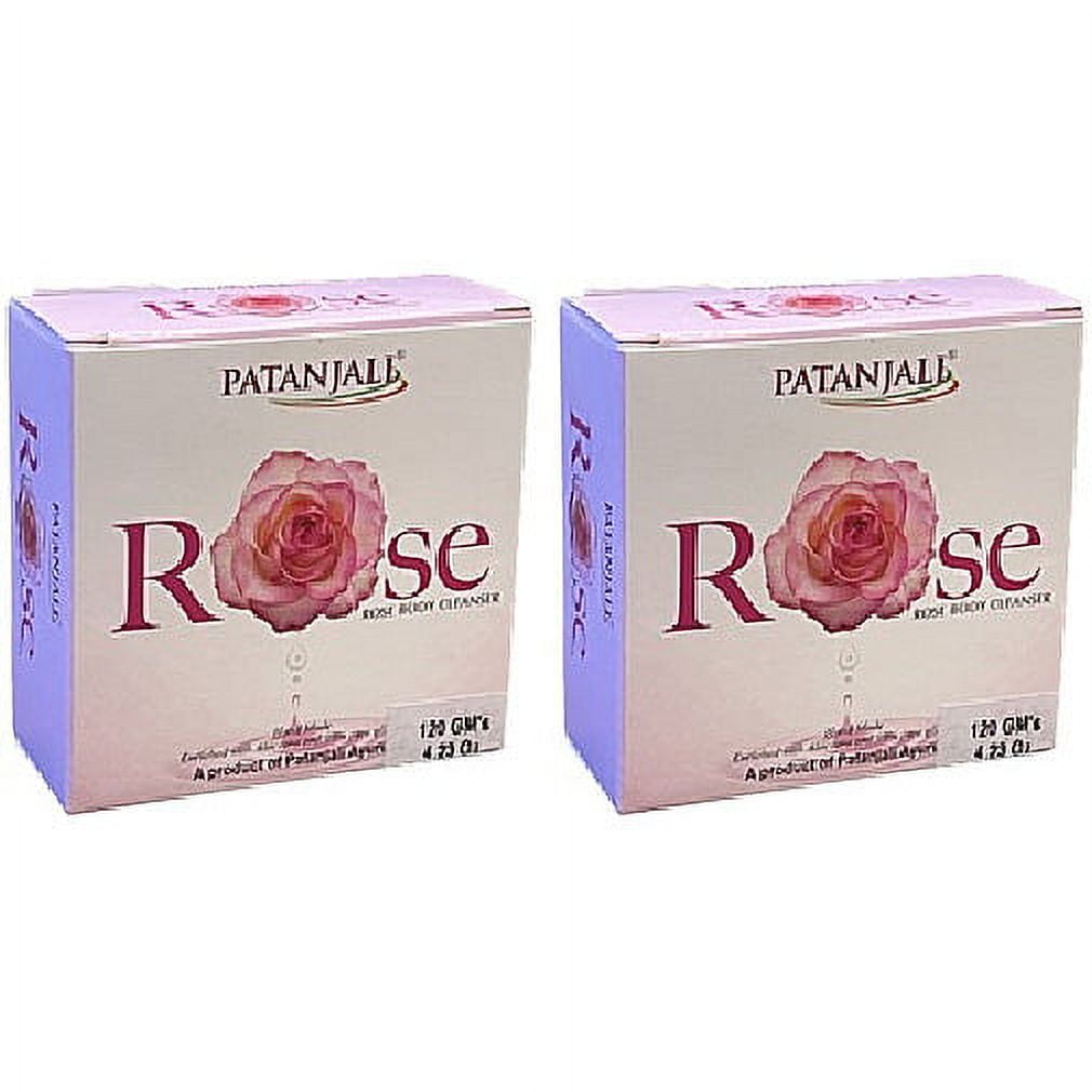 Pack Of 2 - Patanjali Rose Body Cleanser Soap Bar - 120 Gm (4.23 Oz)