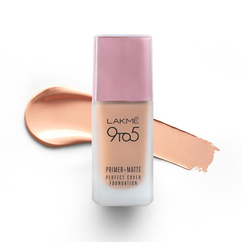 Lakme 9 To 5 Primer + Matte Perfect Cover Liquid Foundation,Cool Ivory, 25ml