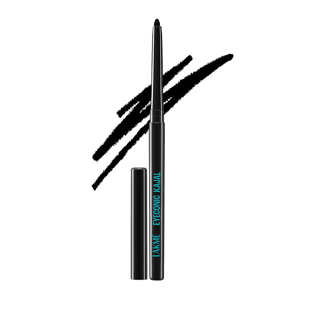 Lakmé Eyeconic Black Kajal, Matte Kohl Liner in a Twist Up Pencil - Waterproof, Smudge Pr