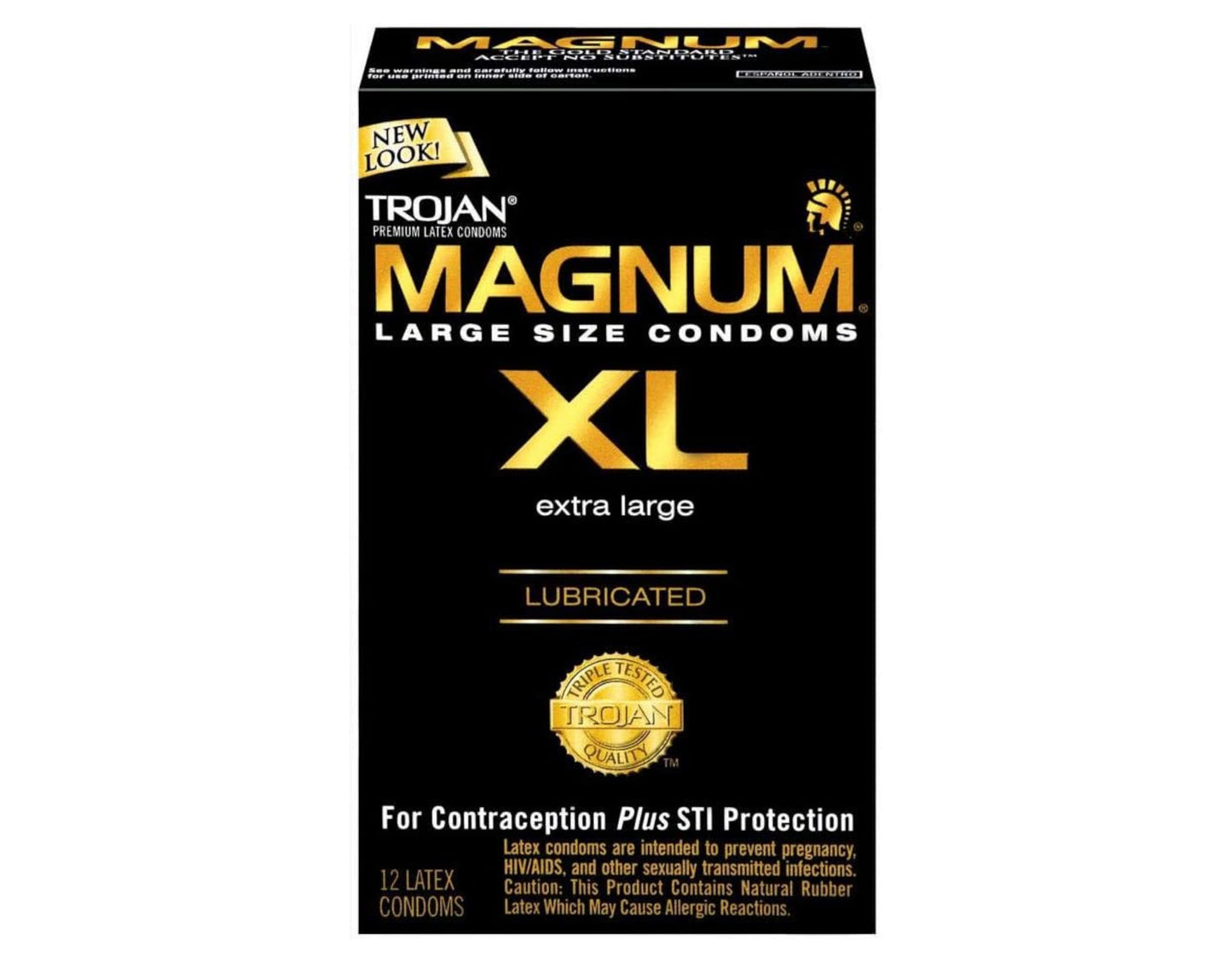 Trojan Magnum XL Large Size Lubricated Latex Condoms - 12 Count