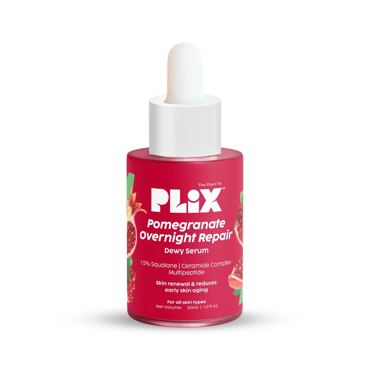 PLIX - THE PLANT FIX Pomegranate Overnight Repair Dewy Serum (30ml) for Ageless Younger Sk