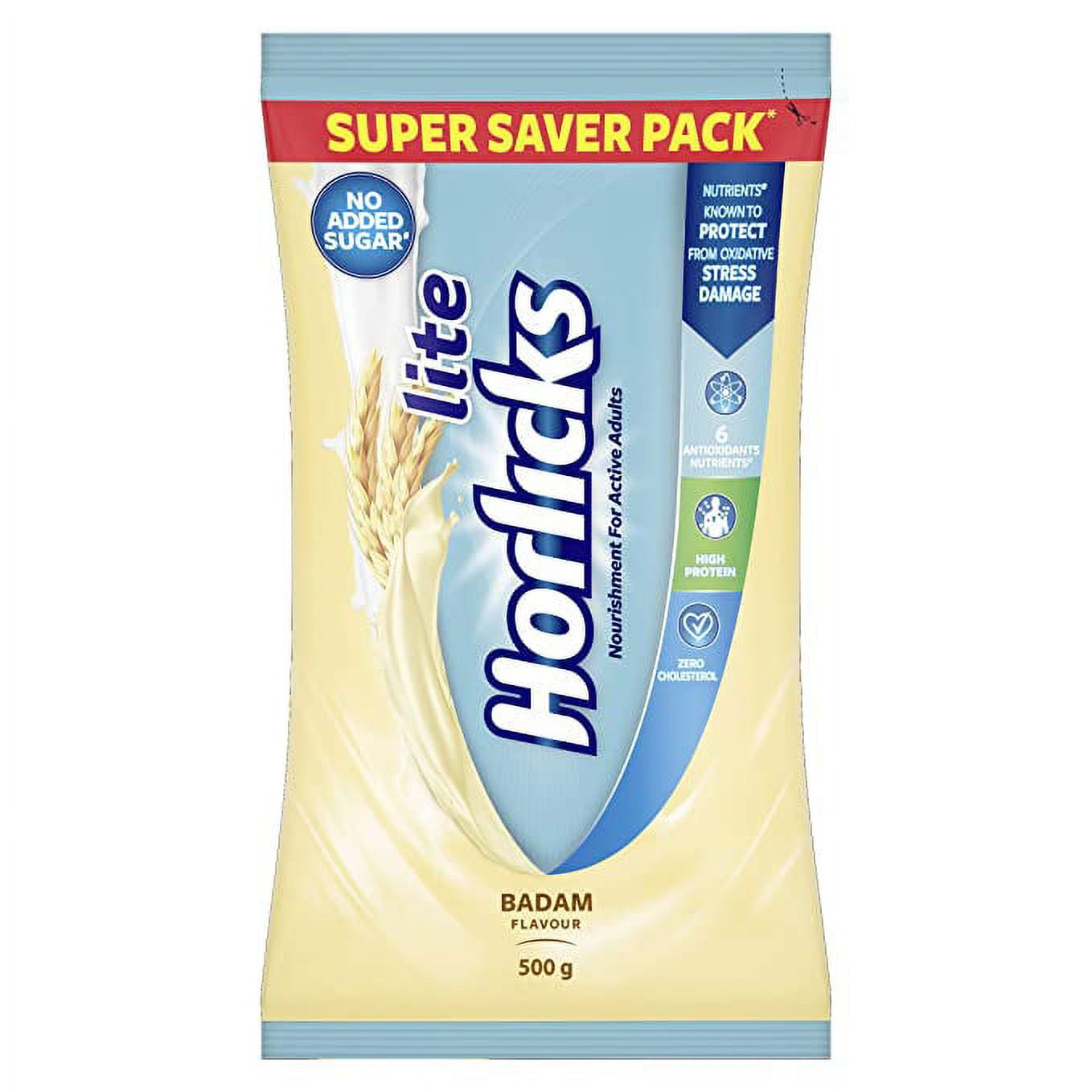 Horlicks Lite Badam Pouch Super Saver Pack - 500gm