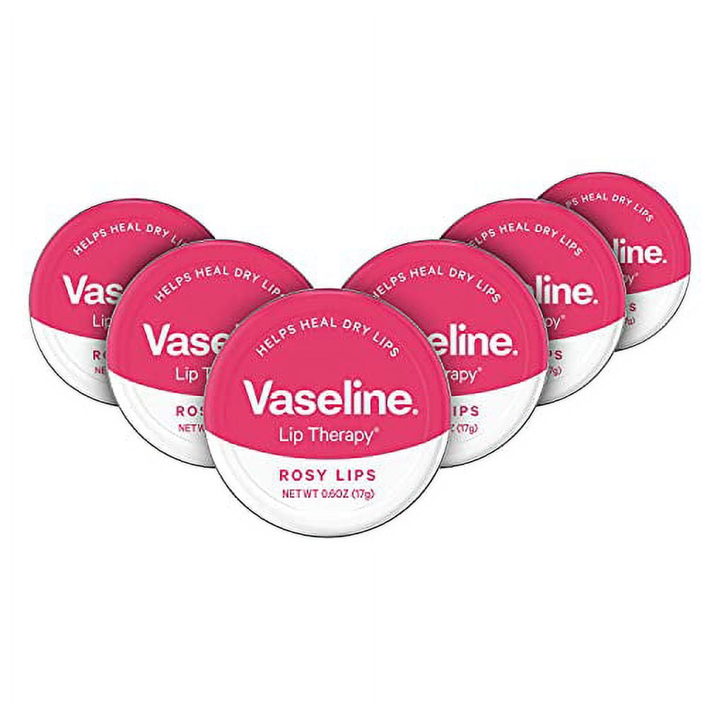 Vaseline Lip Therapy LipBalm Tin Rosy Lips 0.6 oz 6 Count