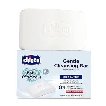 Chicco Baby Moments Gentle Cleansing Bar with Goodness of Shea Butter, 100g