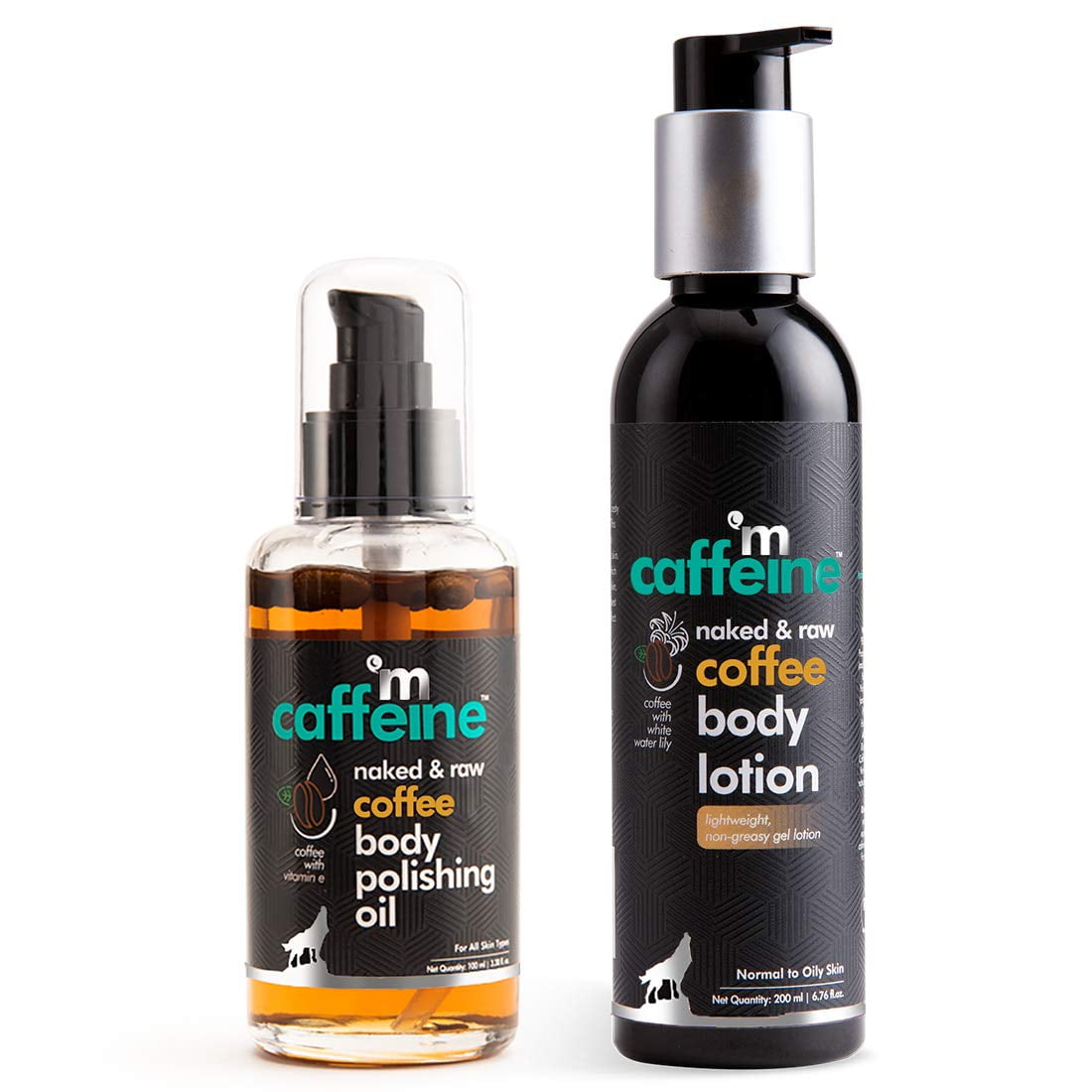 mCaffeine Coffee Double-up Moisturization Set | Pre & Post Shower | Nourishes | BodyOil, B