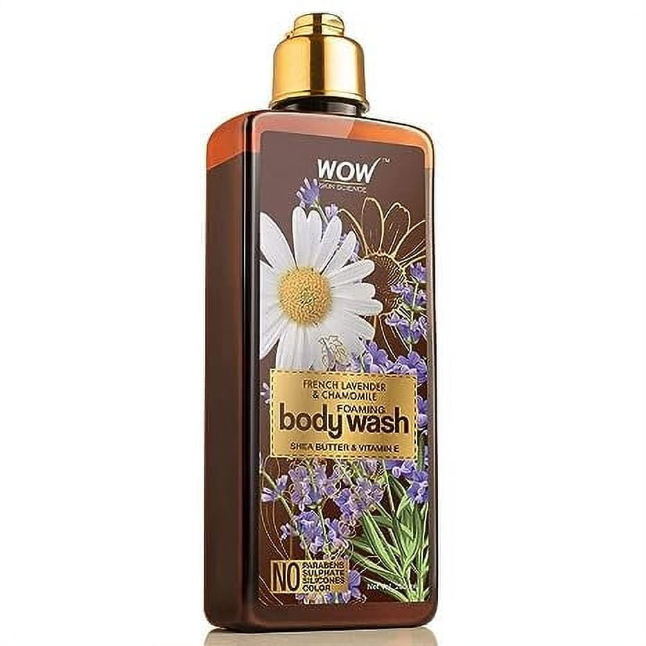 WOW Skin Science Lavender Chamomile Foaming BodyWash, Womens BodyWash, Mens BodyWash, Dry