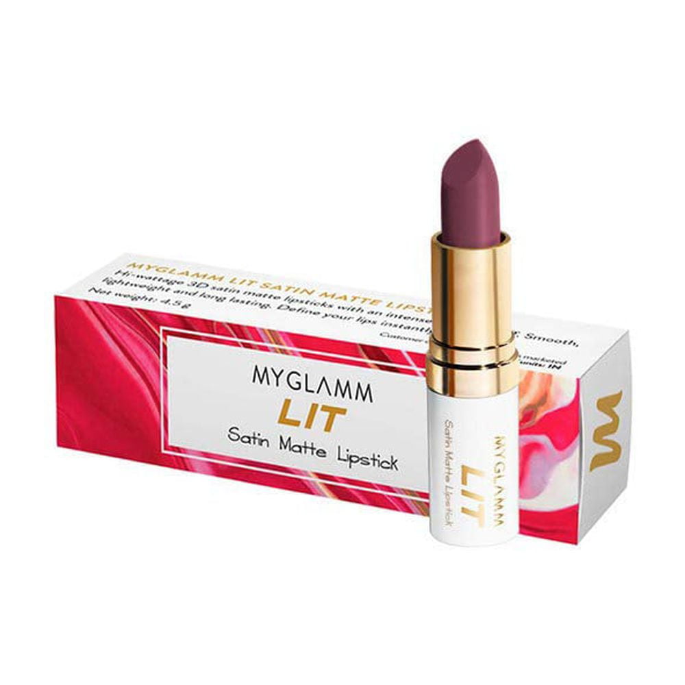 Myglamm Lit Satin Matte Lipstick-Pretty Little Liars (Pink)-4.5 Gm | 3D Satin Matte Finish