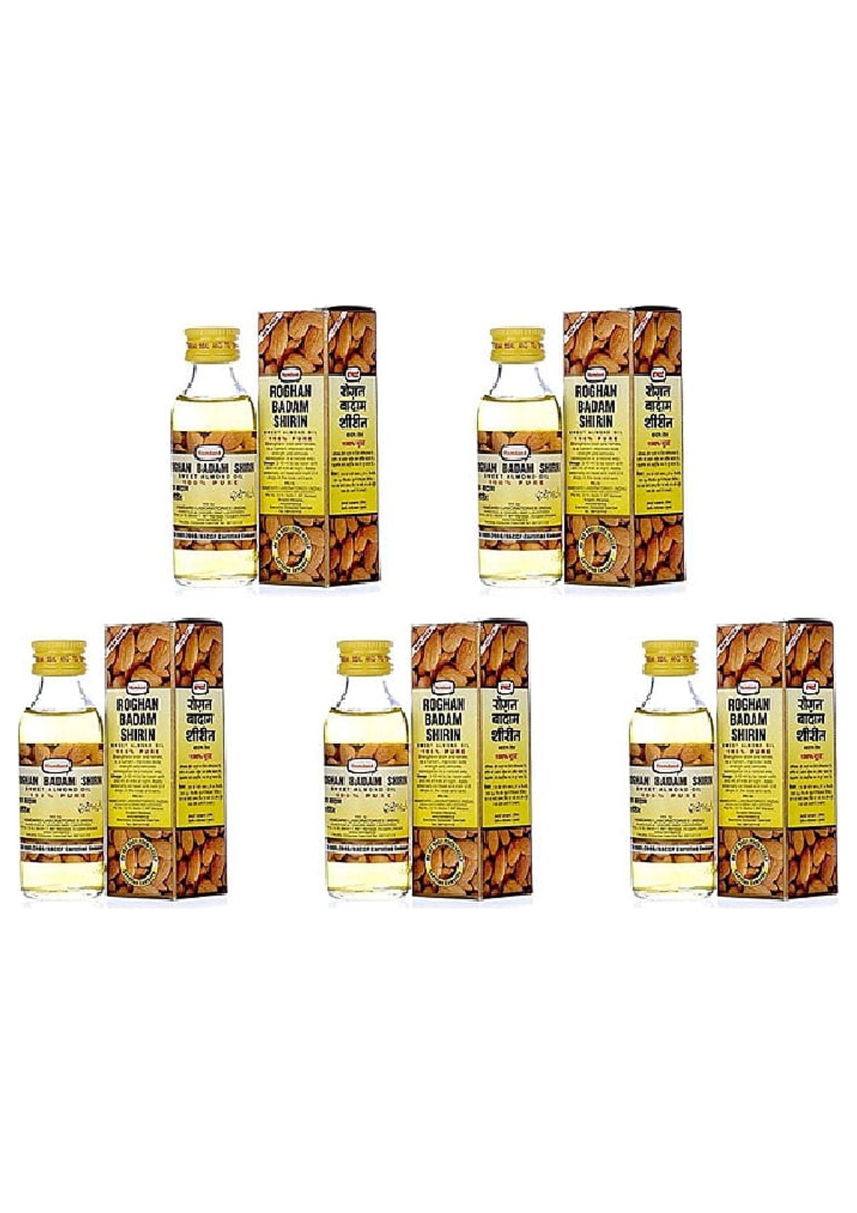 Pack Of 5 - Patanjali Rogan Badam Sweet Almond Oil - 150 Ml (5.07 Oz)