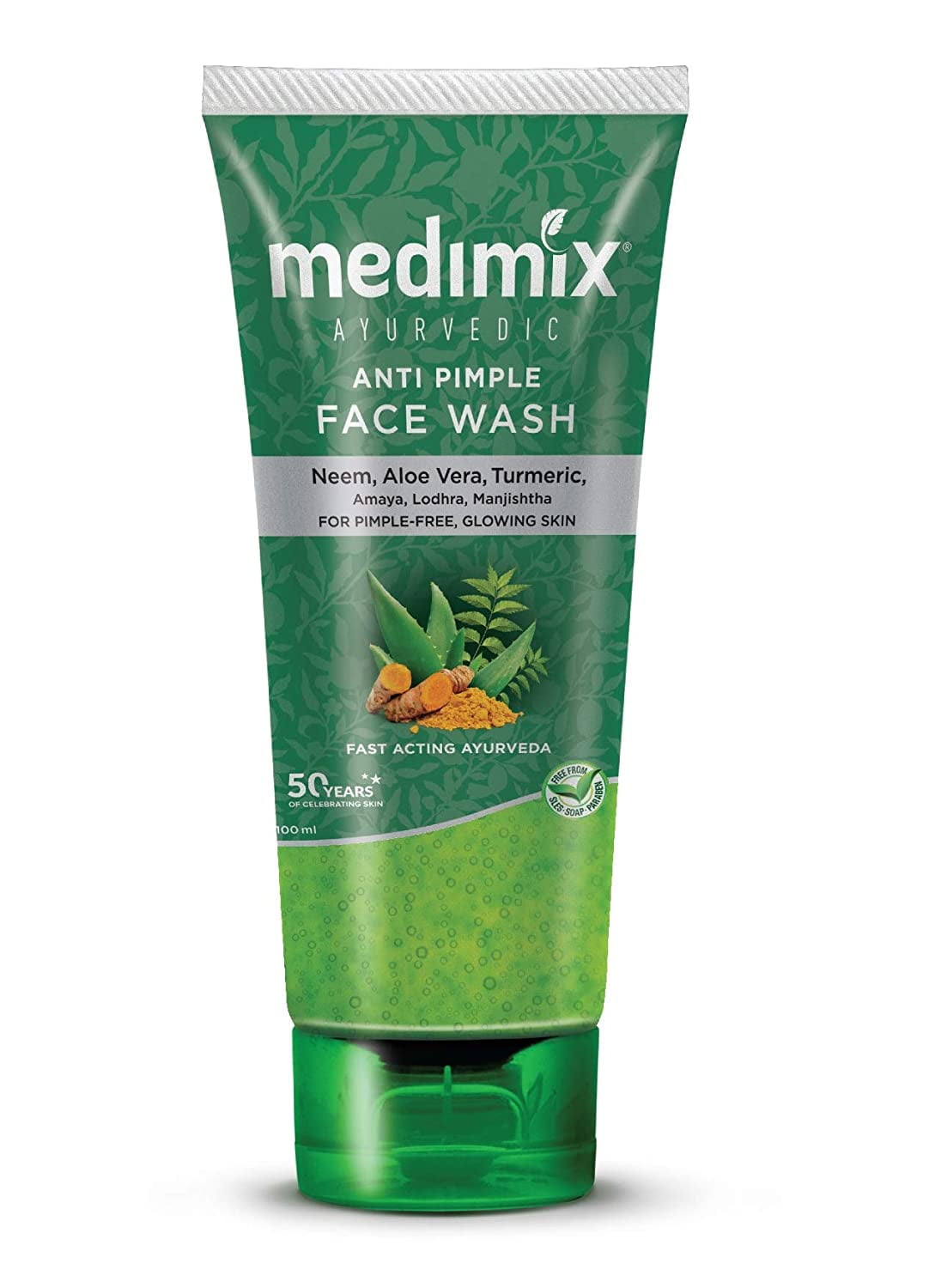 Medimix Ayurvedic FaceWash for All Skin Types - Soap Free - Paraben Free (100 ml / 3.4 oz)
