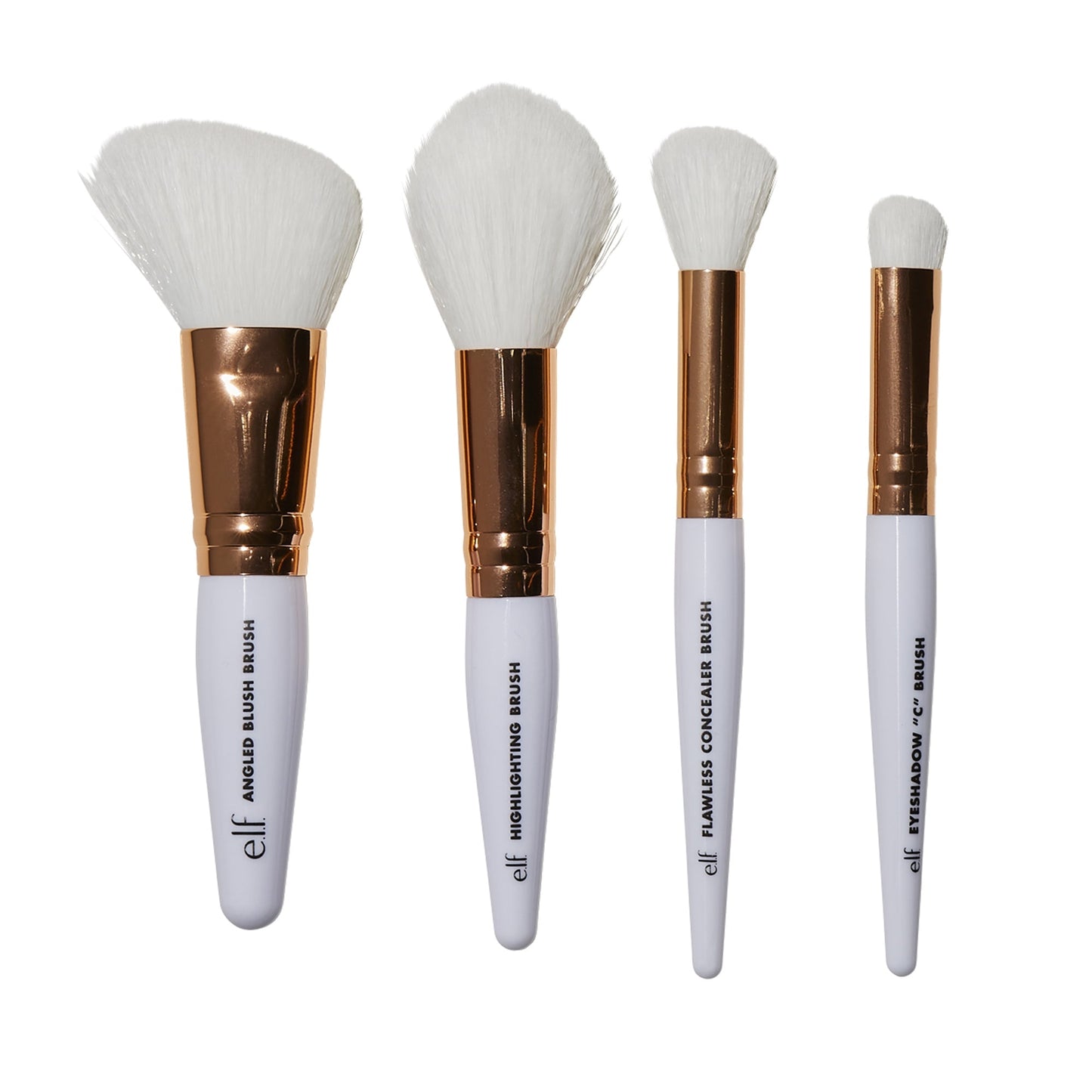 e.l.f. Rose Gold Travel Brush Kit, 4pc Travel-Size Set