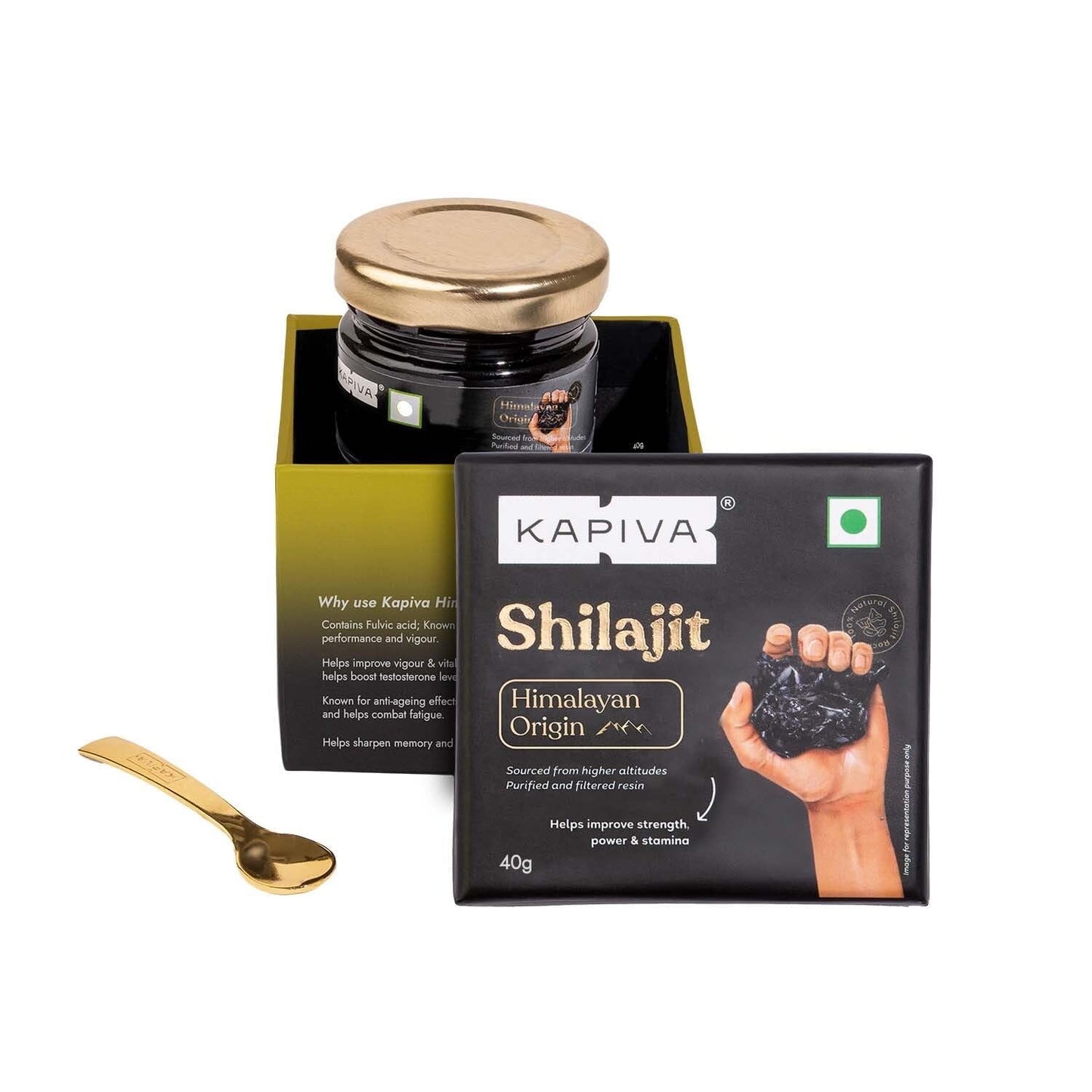 Kapiva Himalayan Shilajit/Shilajeet Resin 40G - For Endurance And Stamina | Contains Lab R