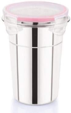 iKonbi Stainless Steel Click & Seal Lock air Tight Glass Tumbler with Lid600