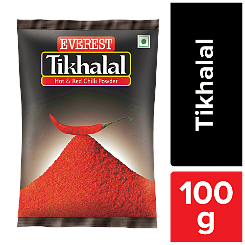 Everest Hot and Red Chilli Powder Tikhalal: 100g