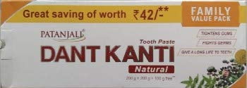 PATANJALI DANT KANTI NATURAL FAMILY PACK 200 Gram+200 Grams+100GFREE(Oral care)