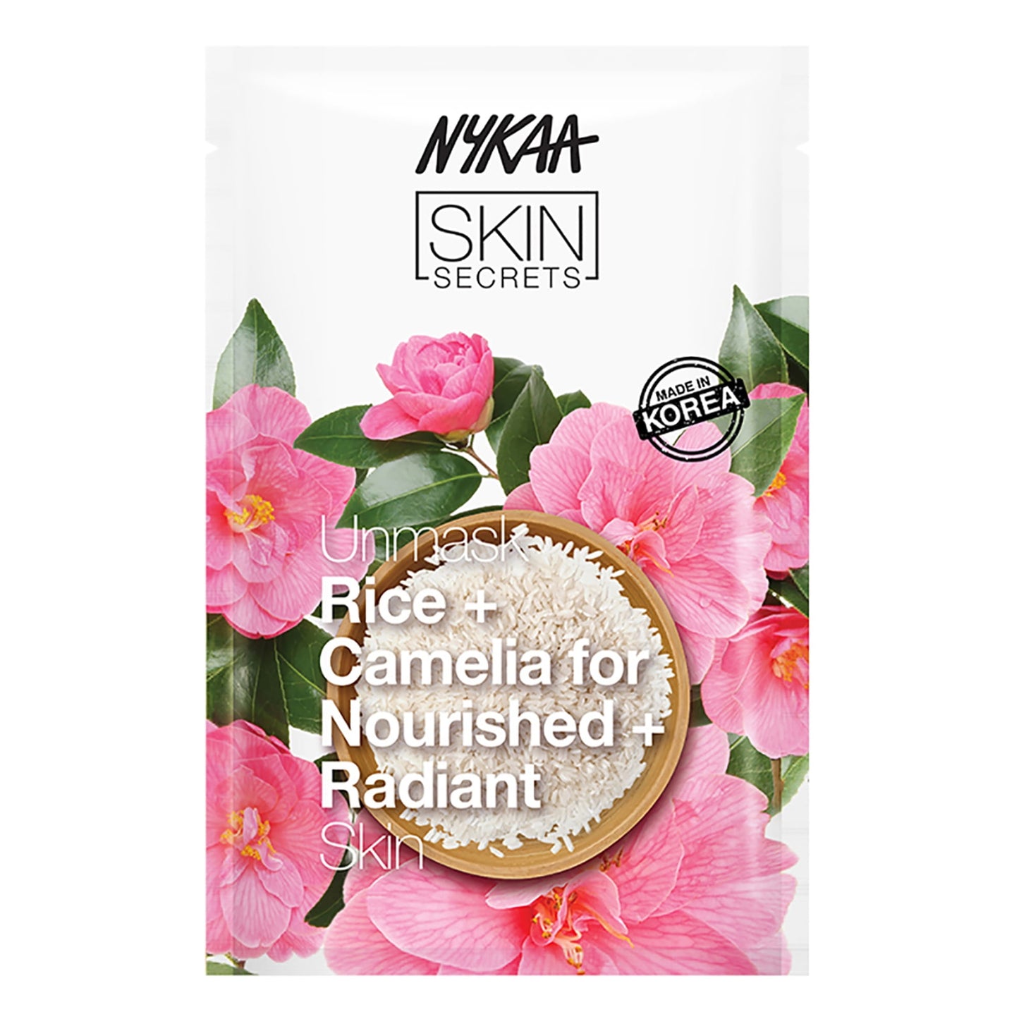 Nykaa Naturals Skin Secrets Bubble Sheet Mask, Rice and Camellia, 0.67 oz