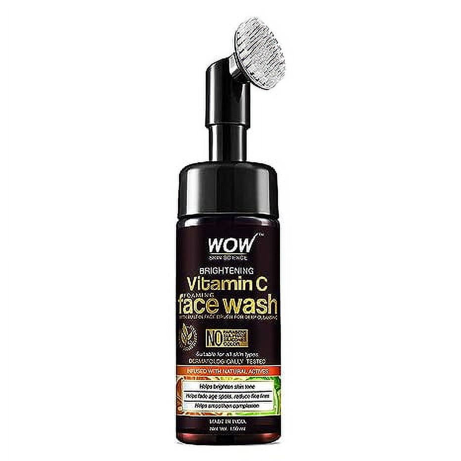 WOW Skin Science Vitamin C FaceWash w/Face Brush - Foaming Facial Cleanser - Facial SkinCa