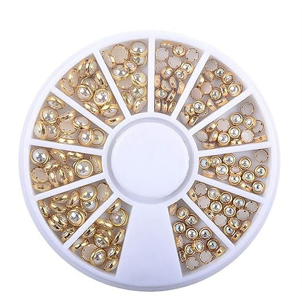 AVOKA DIY 3D Nail Art Manicure Decoration Wheel Acrylic Crystal Glitter Rhinestones - 12 S