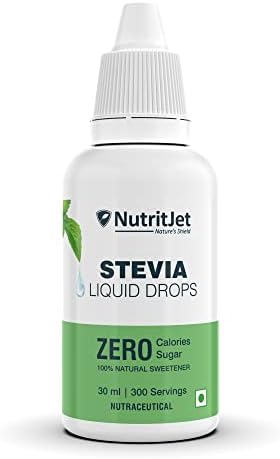 NutritJet Stevia Liquid Drops Natural - Zero Calories & Zero Carbs, Sugar Substitute Great