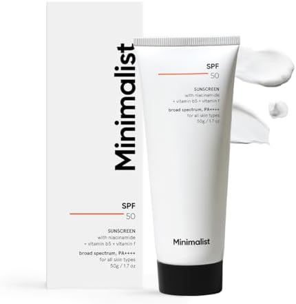 Minimalist Sunscreen SPF 50 Lightweight with Multi-Vitamins | No White Cast | Broad Spectr