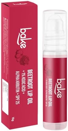 BAKE 1% Kojic Acid Beetroot Tinted Brightening LipBalm Oil For Dark & Pigmented Lips With