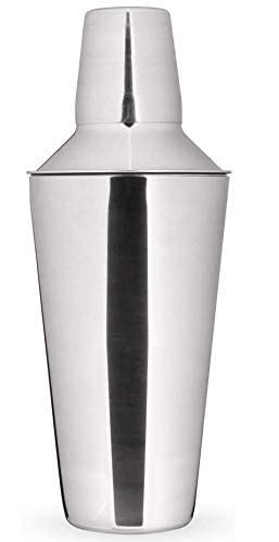 iKonbi Stainless Steel Cocktail Shaker 500ml and Shot Glass for Party Martini Drink Shaker with Built-in Strainer for Bartending and Home Steel Margarita Cobbler Shaker Mixer