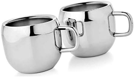 iKonbi Double Wall Apple Tea Cup Set Stainless Steel, 6.5×6.5×6 cm, 240 g, Pack of