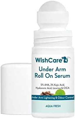 WishCare Under Arm Roll On Serum - 5% AHA, 3% Kojic Acid, HA, Licorice - Underarm Lighteni