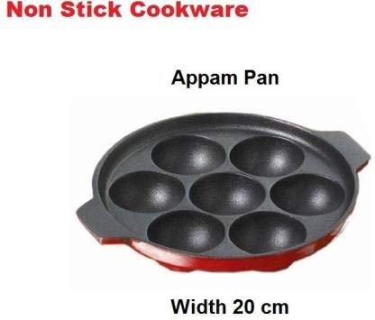 iKonbi 7 Cavity Aluminium Utensils with Non-Stick Coating Pan/Appam Patra/Ponganalu Pan/Kallu/Chatti / Appam Pan Multicolor