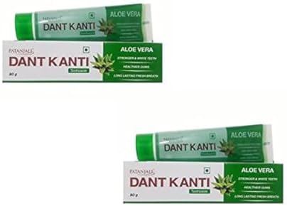 Patanjali Dant Kanti Toothpaste Aloe Vera 80g (Pack of 2)