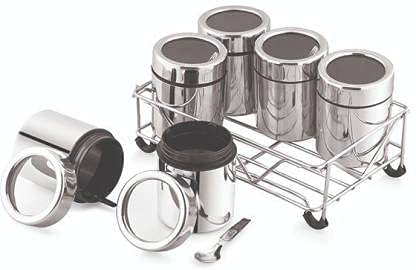 iKonbi Stainless Steel 6 In 1 Multipurpose Masala Dabba/Masala Box/Spice Box For Kitchen