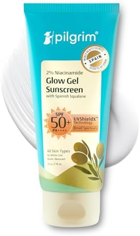 Pilgrim 2% Niacinamide Glow Sunscreen SPF 50 +++ for men and women with Spanish Squalane |