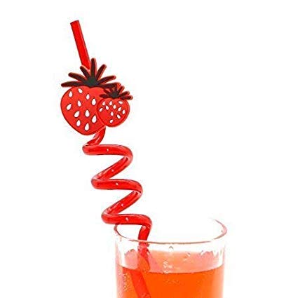 iKonbi Curly 4 PCS Reusable Straws Smoothie Drinking Straws for Milkshakes Frozen Drinks Random Colour & Design