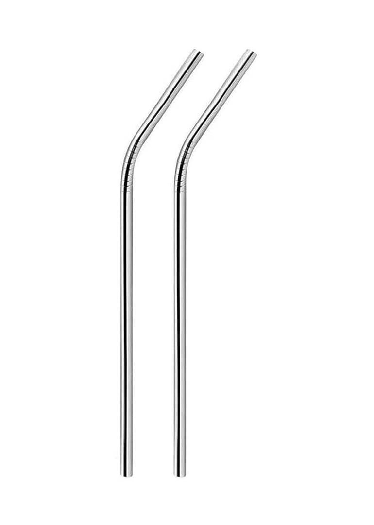 iKonbi Stainless Steel Bent Straws for Kids & Adults- Set of 2