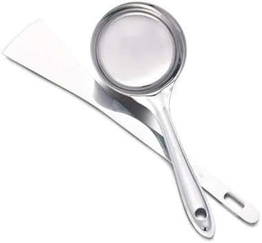 Yuktha Eternals Stainless Steel Dosa Making Spoon/Ladle Set, 2 Pcs (1 Turner, 1 Short Pour