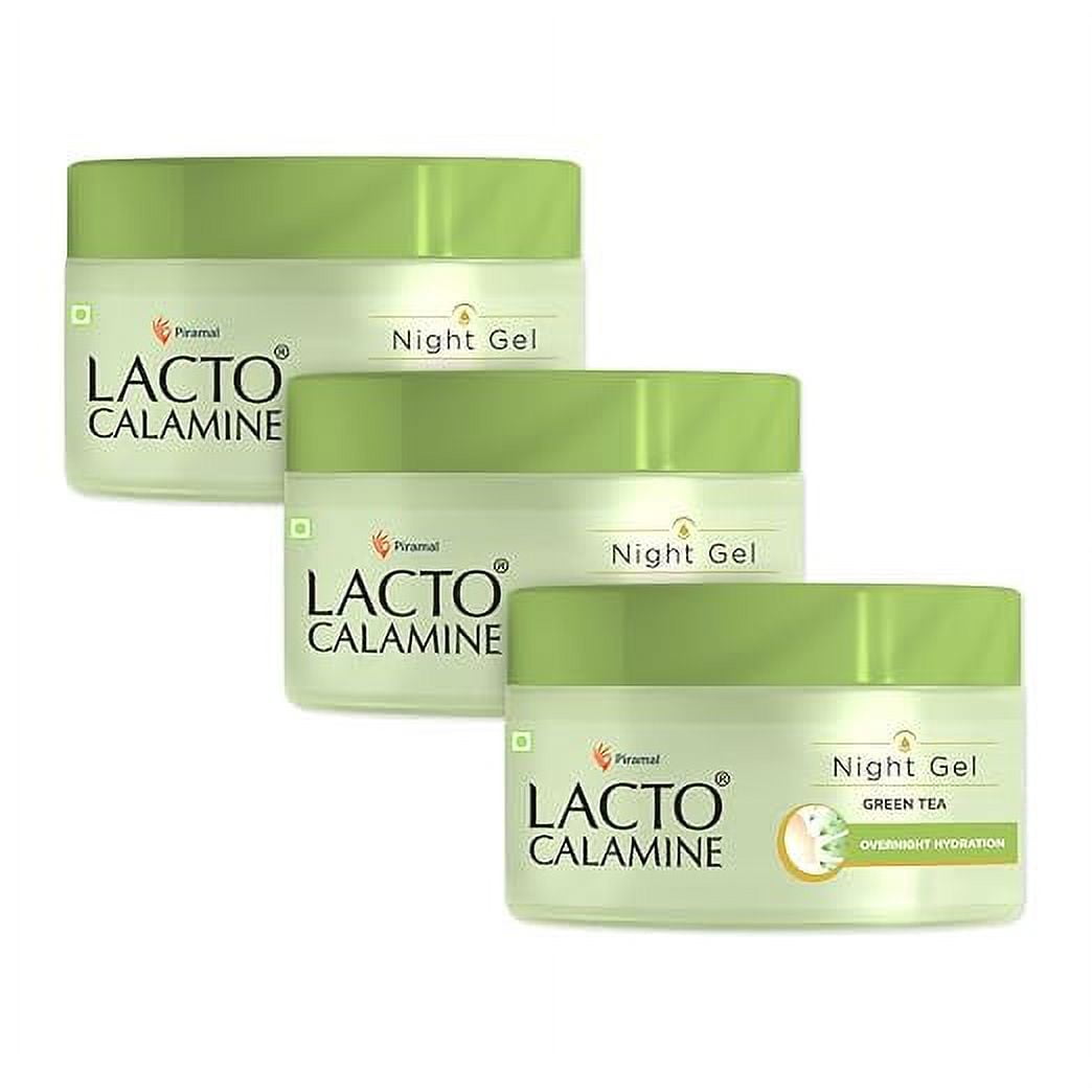 Lacto Calamine Green Tea Night Gel Moisturizer For Women | 50g (PACK OF 3)