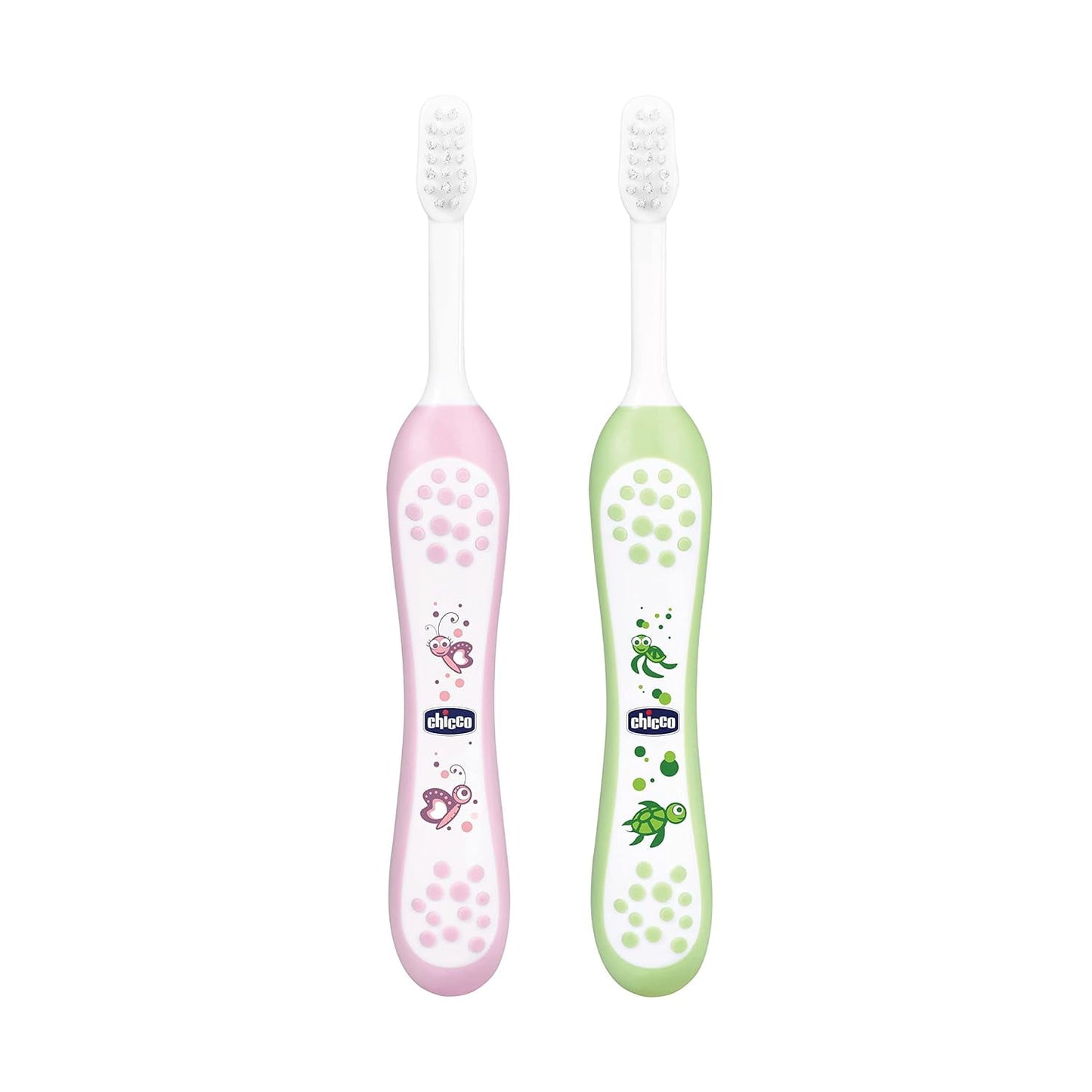 Chicco Kid Manual Toothbrush Set Pink+Green 6M-36M