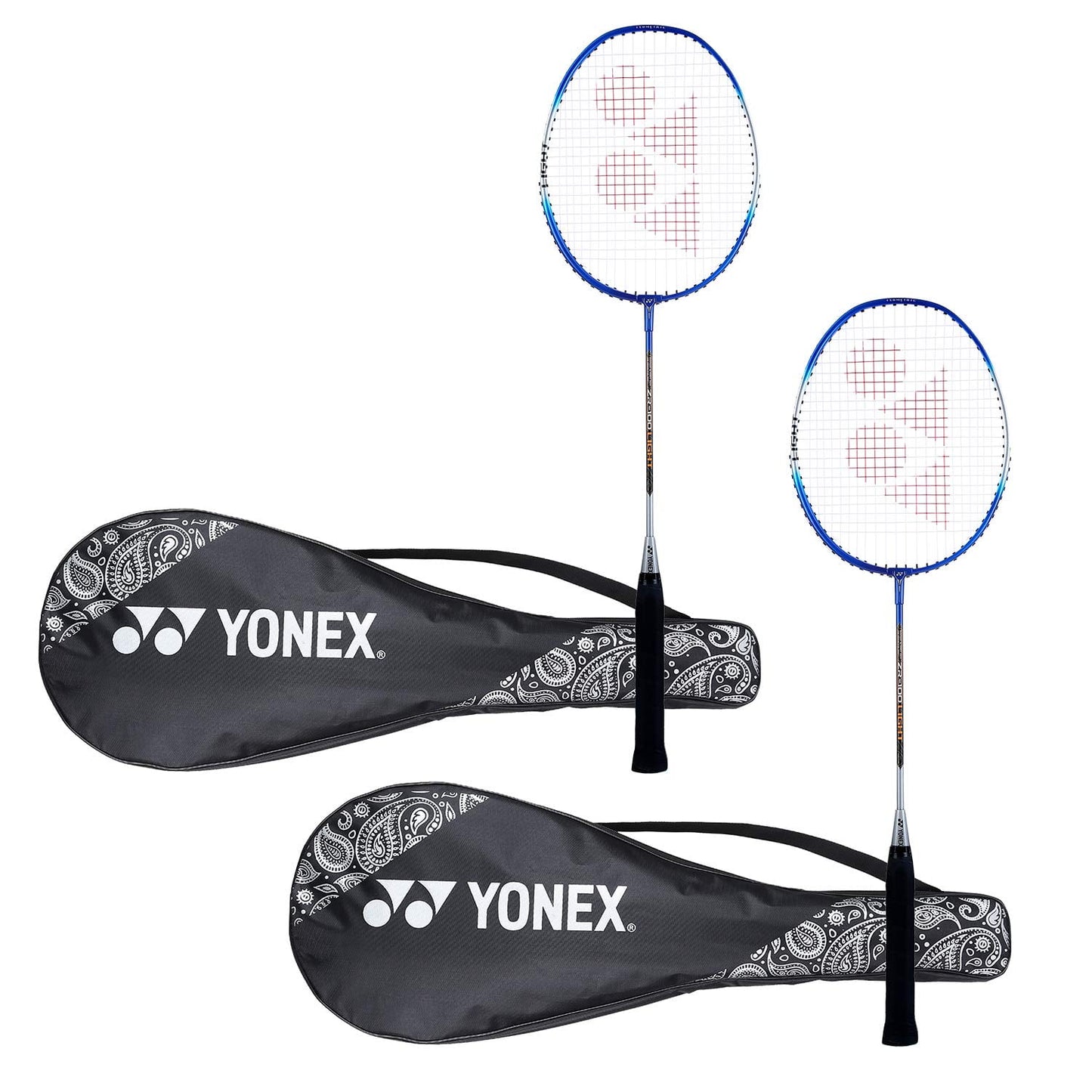 Yonex ZR 100 Light Aluminium Badminton Racquet with Full Cover, Set of 2 Blue