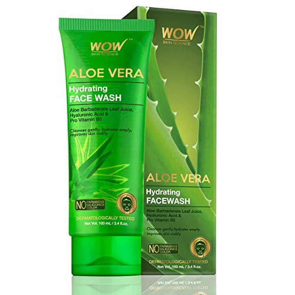 WOW Skin Science Aloe Vera With Hyaluronic Acid and Pro Vitamin B5 Hydrating Gentle FaceWa