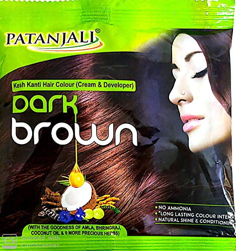 Patanjali K.K. Color Hair Colour Cream and Developer (Dark Brown) -
