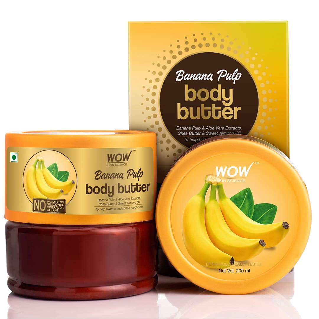 WOW Skin Science Body Butter Banana Pulp - Intense Hydration for Dry Skin with Shea Butter