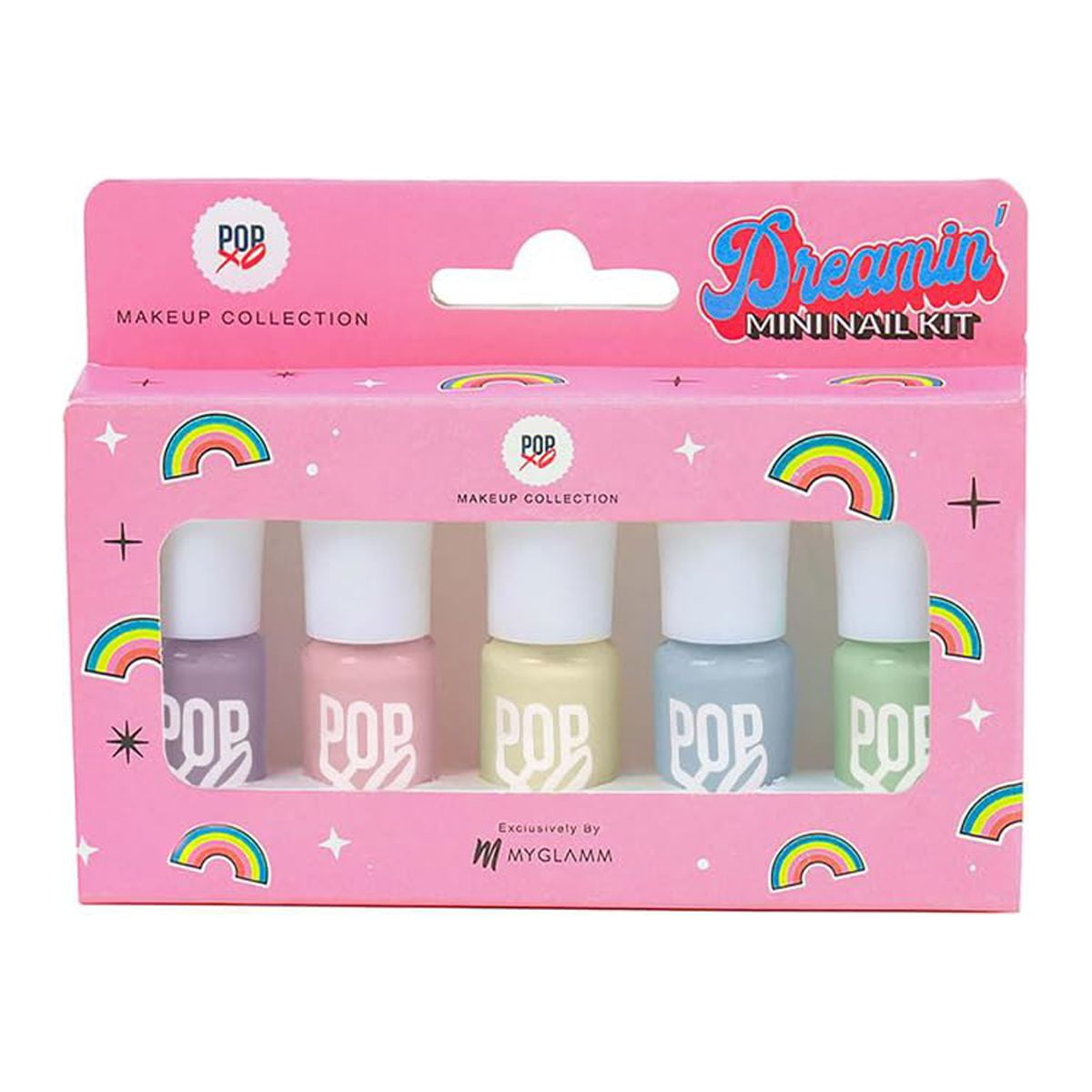 MyGlamm POPxo Makeup Collection -Mini Nail Kit-Dreamin'-5X3ml, Pastels Glossy Finish
