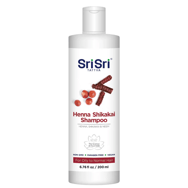 Sri Sri Tattva Neem Henna Shikakai Herbal Shampoo for Oily Hair to Normal Hair, 200 ml
