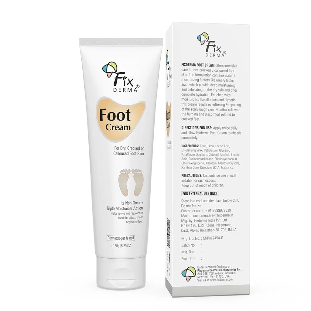 Foot Cream for Cracked Heels | 5% Lactic Acid, 15% Urea, 3% Glycerine