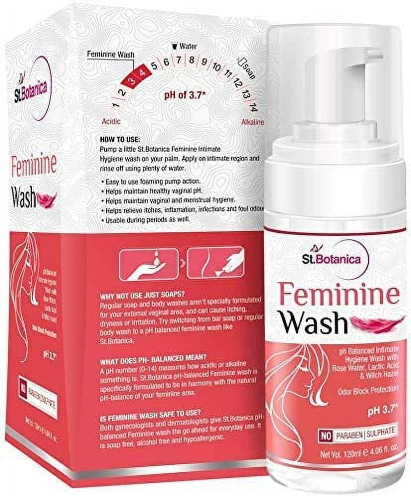 Stbotanica Feminine Intimate Hygiene Wash with Rose Water, Tea Tree & Witch Hazel - 120Ml