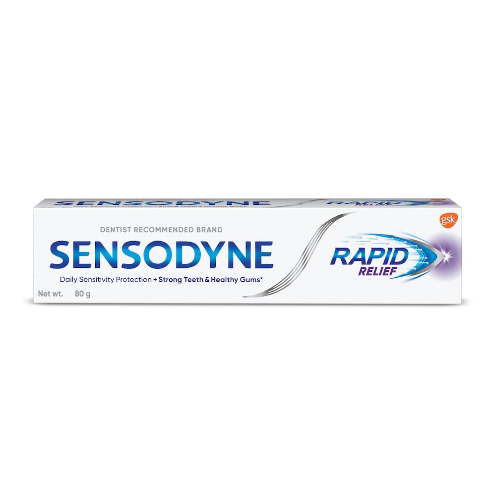 Sensodyne Toothpaste Rapid Relief, Sensitive Tooth Paste To Help Beat Sensitivity Fast, 80