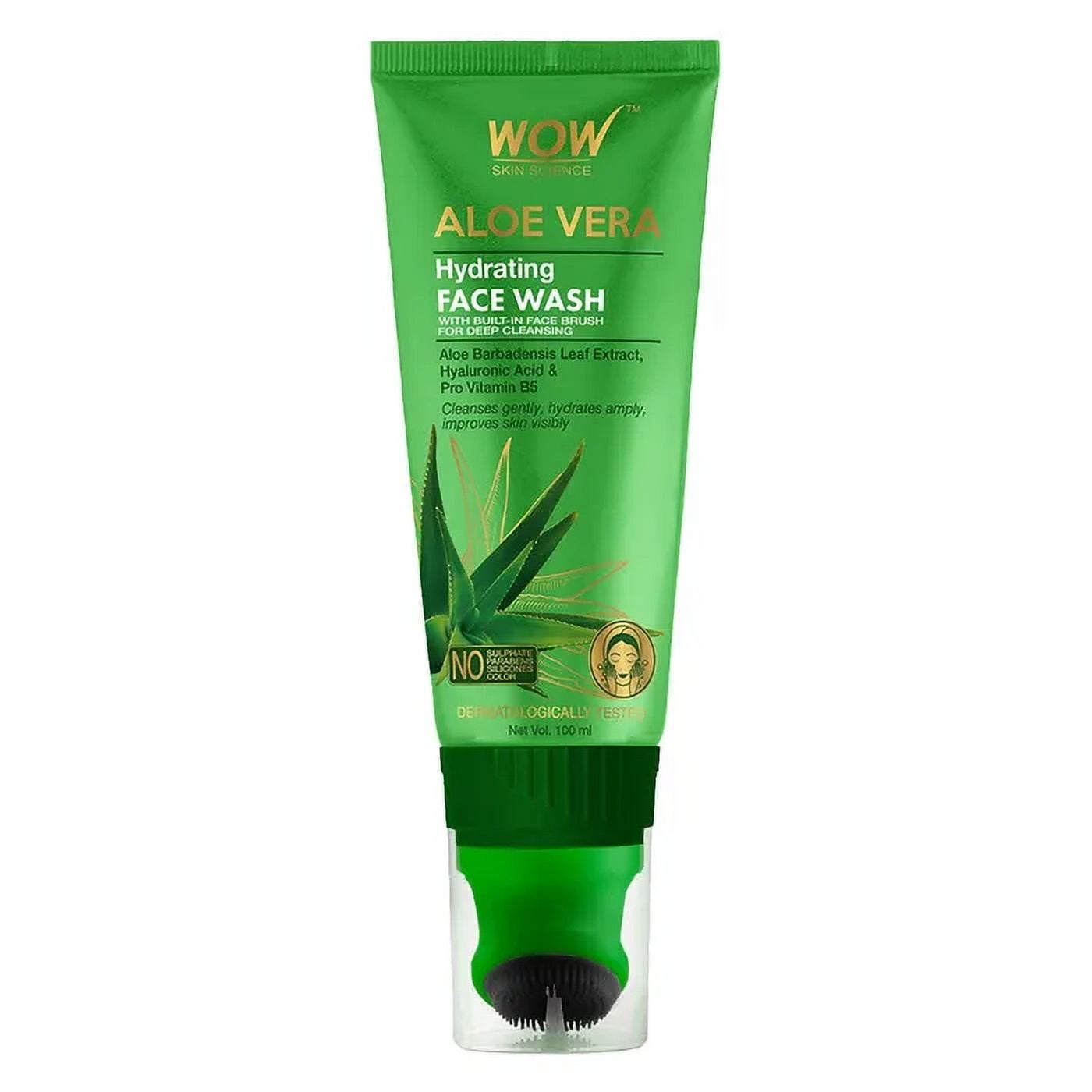 Wow Skin Science Aloe Vera With Hyaluronic Acid and Pro Vitamin B5 Hydrating Gentle FaceWa