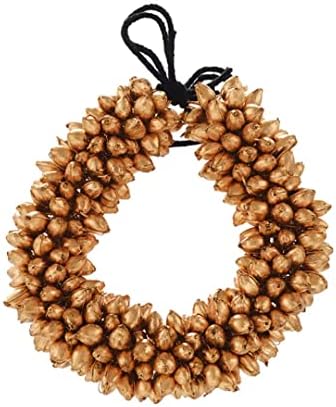 iKonbi Artificial Golden Beads Hair Gajra For Bun, Bharatnatyam Kuchipudi Dance Traditional Hair Accessories for Women and Girls (Golden,