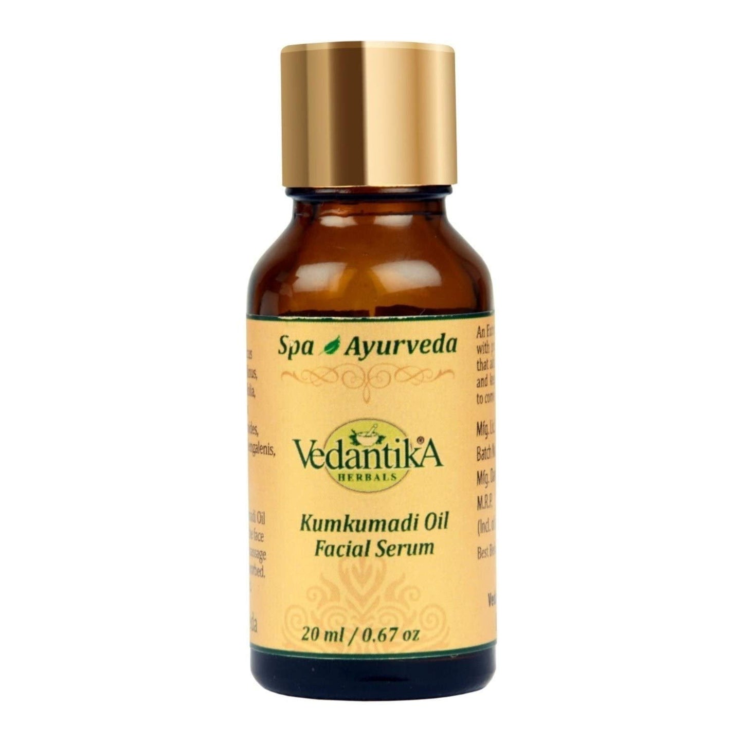 Vedantika Herbals Kumkumadi Oil- Facial Serum 20ml (0.67 OZ)